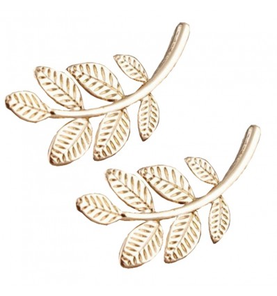 Boucles d'oreilles feuilles dorées 2 cm