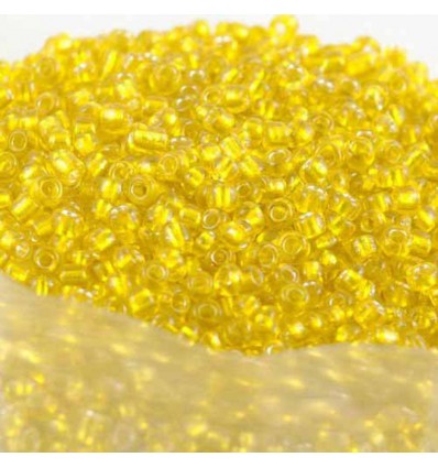 Perles de rocaille en verre, jaune - 2 mm - x1000