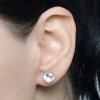 Boucles d'oreilles diamant argent