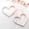 Boucles d'oreilles coeur et perles argent