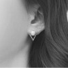 Boucles d'oreilles triangle et perle, argenté