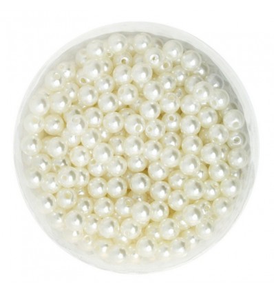 Perles 4mm, blanc cassé x100