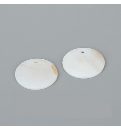 Perles plates blanches x3, d1.2 cm