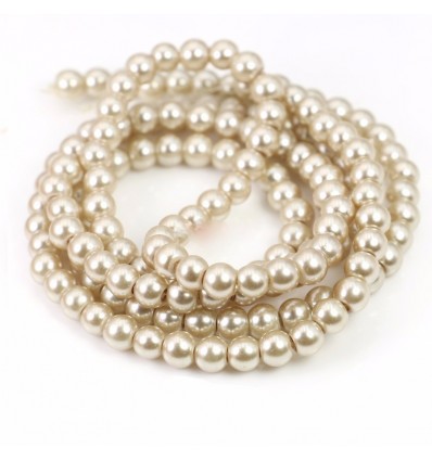 Perles 6 mm x40, champagne