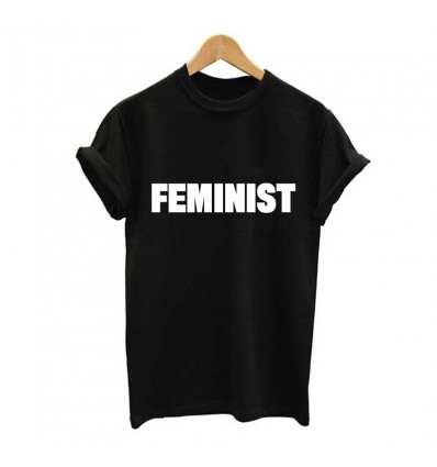 T-shirt Feminist, noir