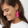Boucles d'oreilles pompons rose